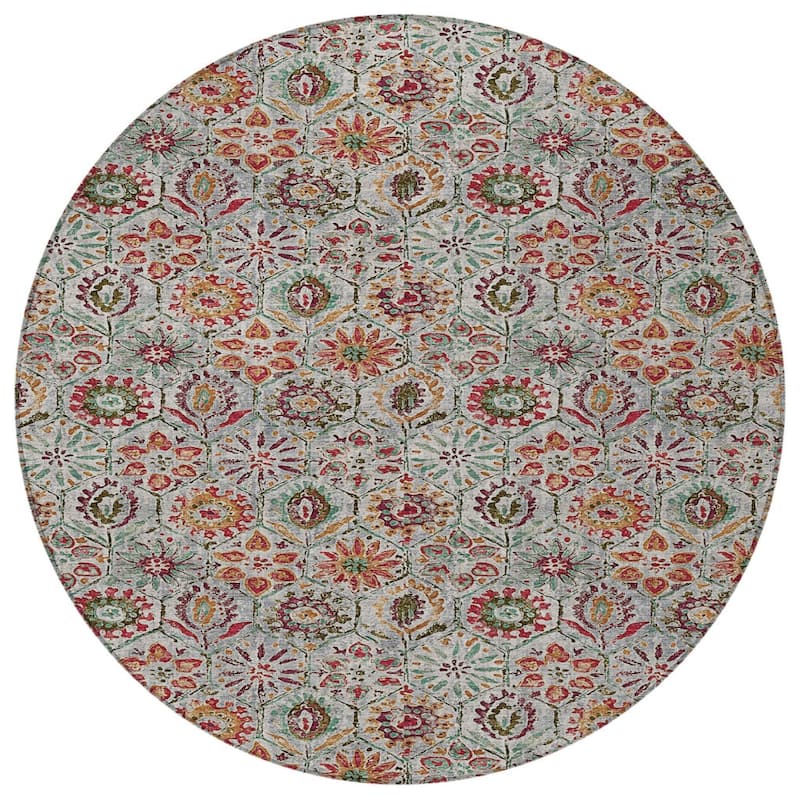 HomeRoots Floral Transitional Rectangle Outdoor Rug