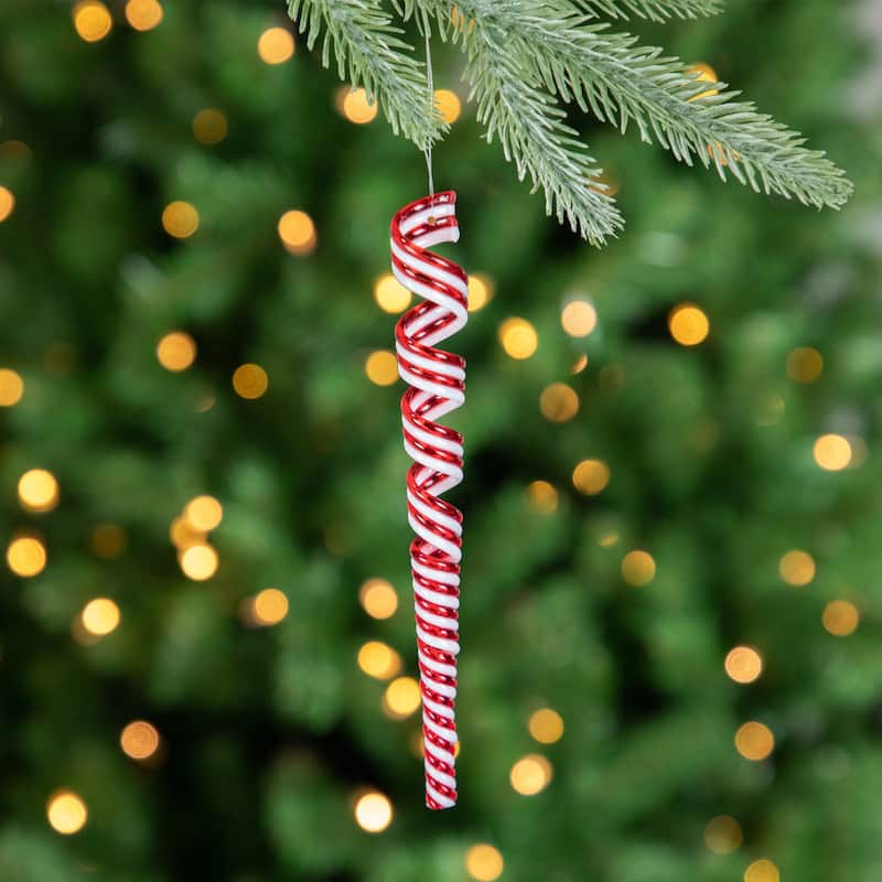 Pack of 4 Candy Curls Christmas Ornaments 7"