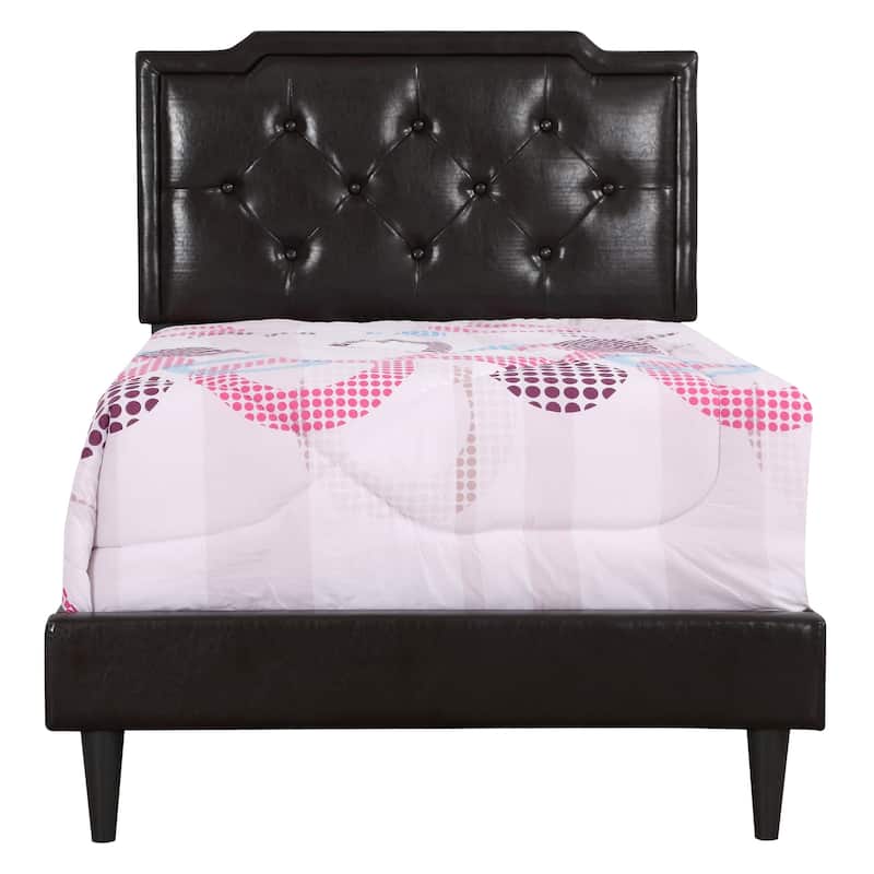Cappuccino Twin Bed with Rich Finish, Compact Frame and Durable Construction for Guest Rooms, Kids' Rooms or Apartments