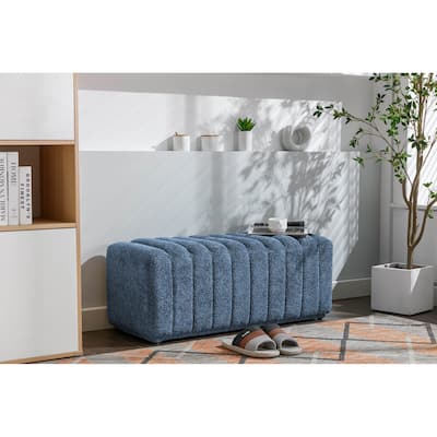 Porthos Home Ivor Sherpa Fabric Upholstered Rectangle Accent Ottoman Bench