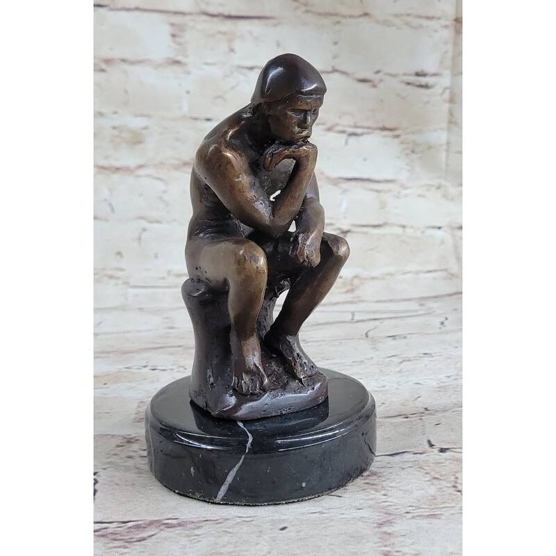 The Thinker Thinking Man By Auguste Rodin Bronze Desktop Statue Sculpture Figure 6 Inches X 4 Inches