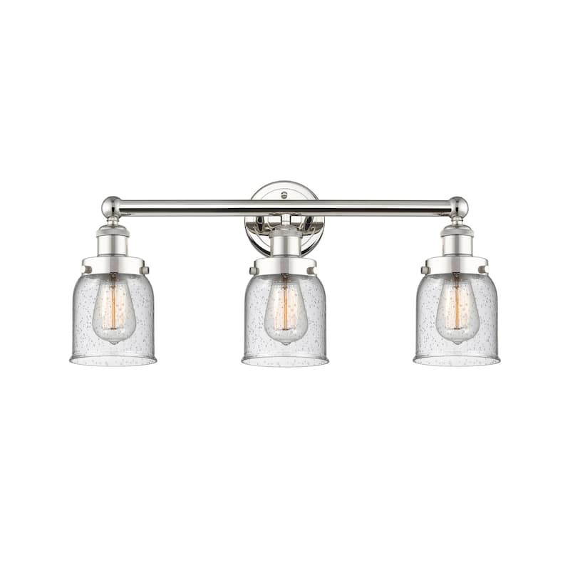 Innovations Lighting 616-3W-10-25 Bell Vanity Bell 3 Light 25" Wide - Polished Nickel / Seedy / Multi-Colored