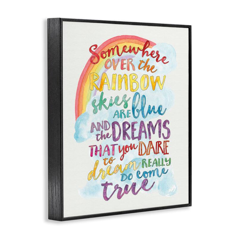 Stupell Somewhere Over the Rainbow' Wood Framed Giclee Texturized Art