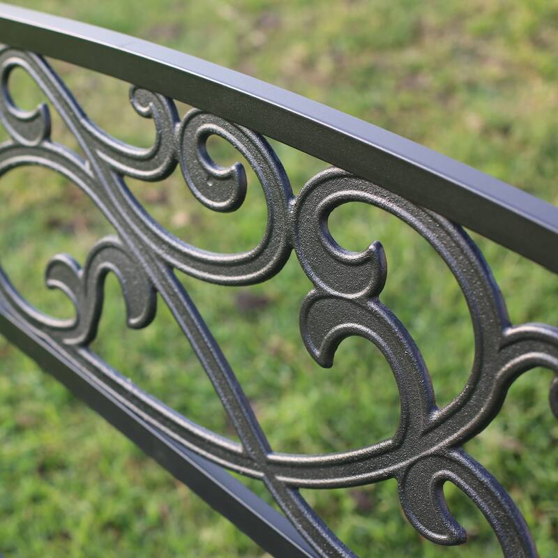 Outdoor Cast Iron Park Decorative Bench - 34.25" H x 50" W x 23.62" D
