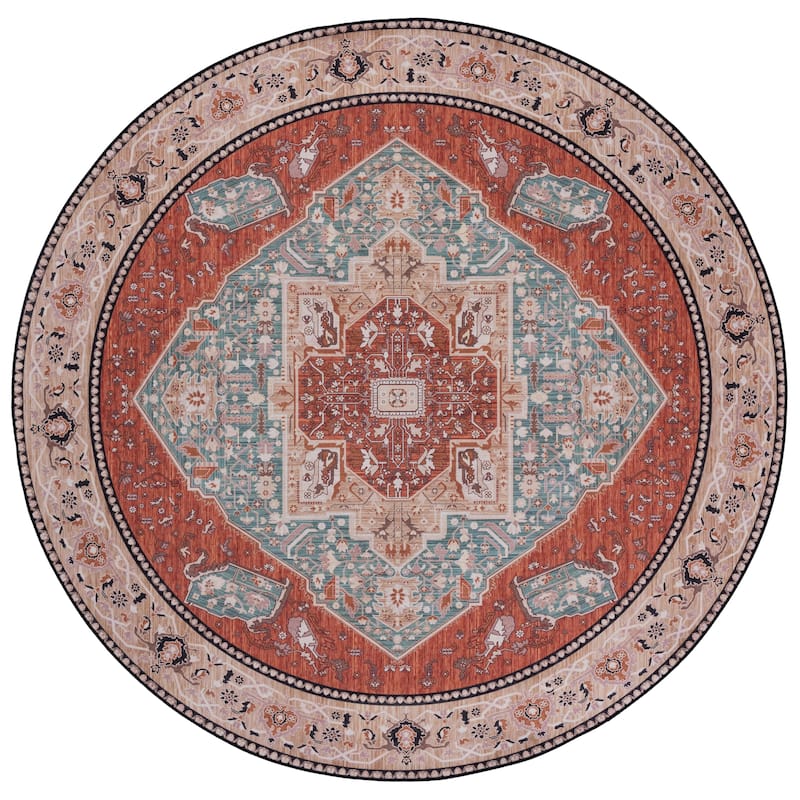SAFAVIEH Tucson Machine Washable Slip Resistant Dessa Traditional Rug