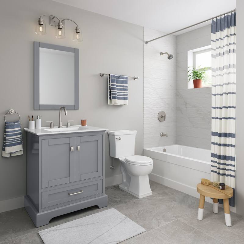 PROFLO Hillsboro Three Wall Alcove Acrylic Whirlpool Tub with Left