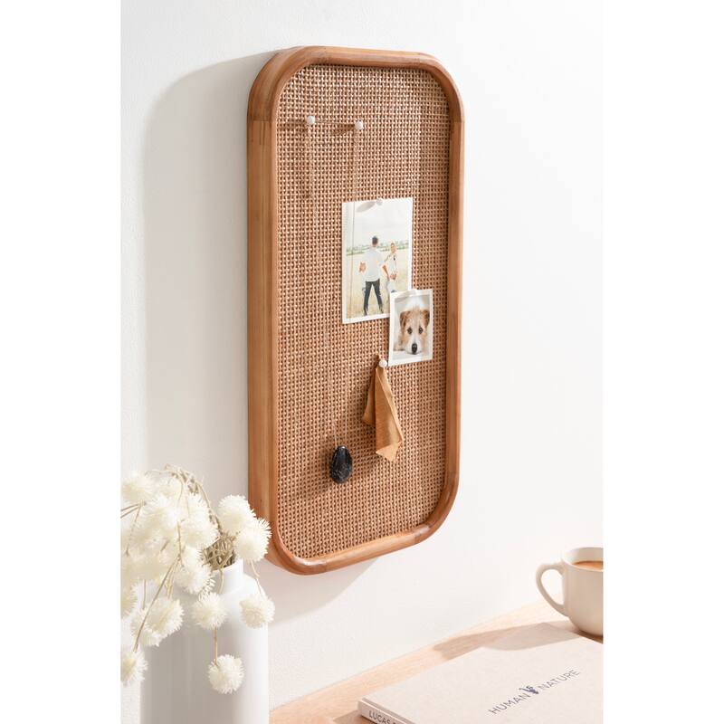 Kate and Laurel Planche Rattan Wall Pinboard