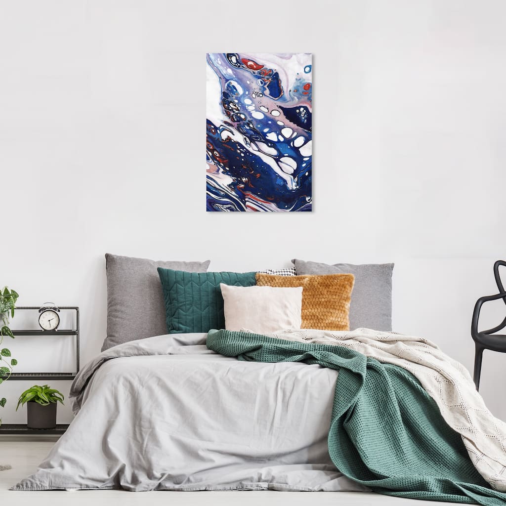 Wynwood Studio Canvas Abstract Pacific Blue II Blue and Modern & Contemporary Wall Art Canvas Print