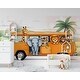 preview thumbnail 2 of 4, Safari Animals on the Bus Wallpaper, Nursery and Kids Room Mural Decor