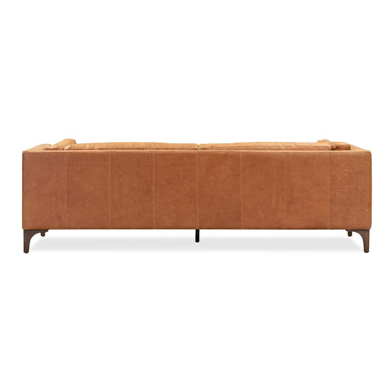 Poly & Bark Argan 93" Sofa in Cognac Tan - Full Grain Genuine Italian Leather
