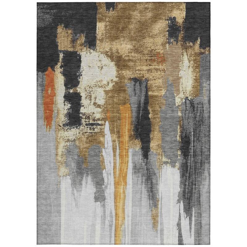 HomeRoots Abstract Transitional Rectangle Outdoor Rug