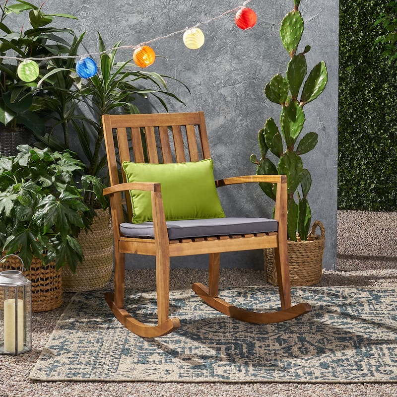 French Country Patio Wooden Rocking Chairs for Gardens, Balcony & Backyard Lounge Chairs