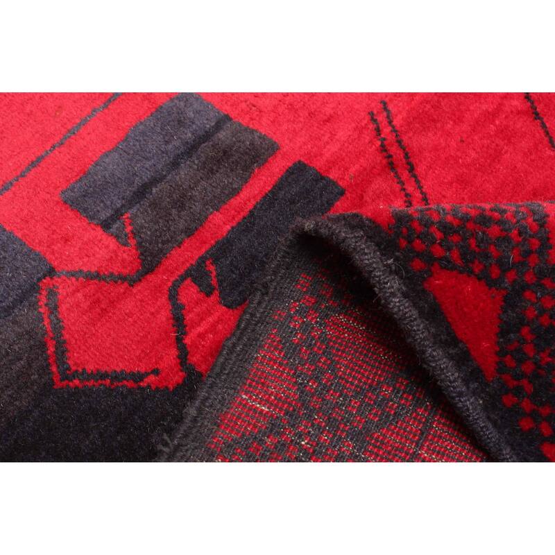 ECARPETGALLERY Hand-knotted Teimani Red Wool Rug - 4'0 x 6'6