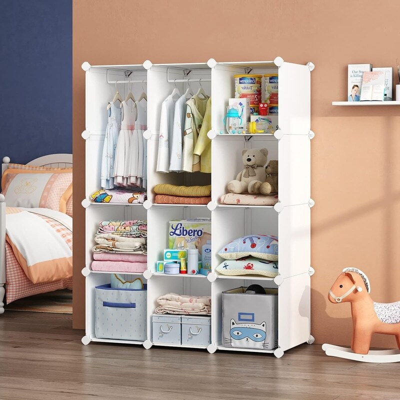 Kids Closet Organizers 15 D x 35 W x 47 H White