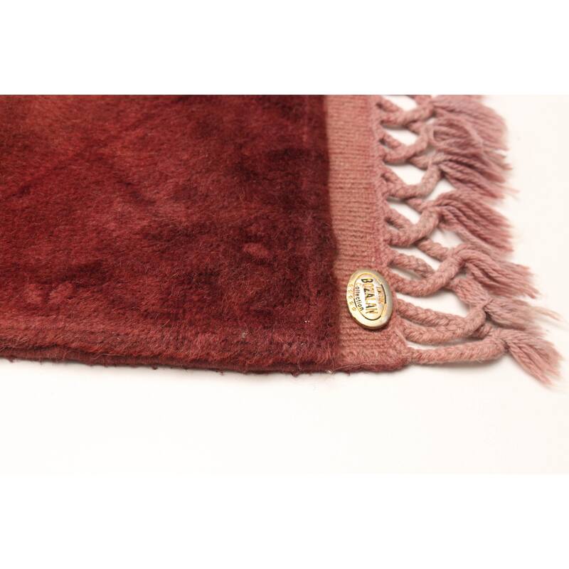 ECARPETGALLERY Hand-knotted Color Transition Pink Wool Rug - 2'8 x 8'11