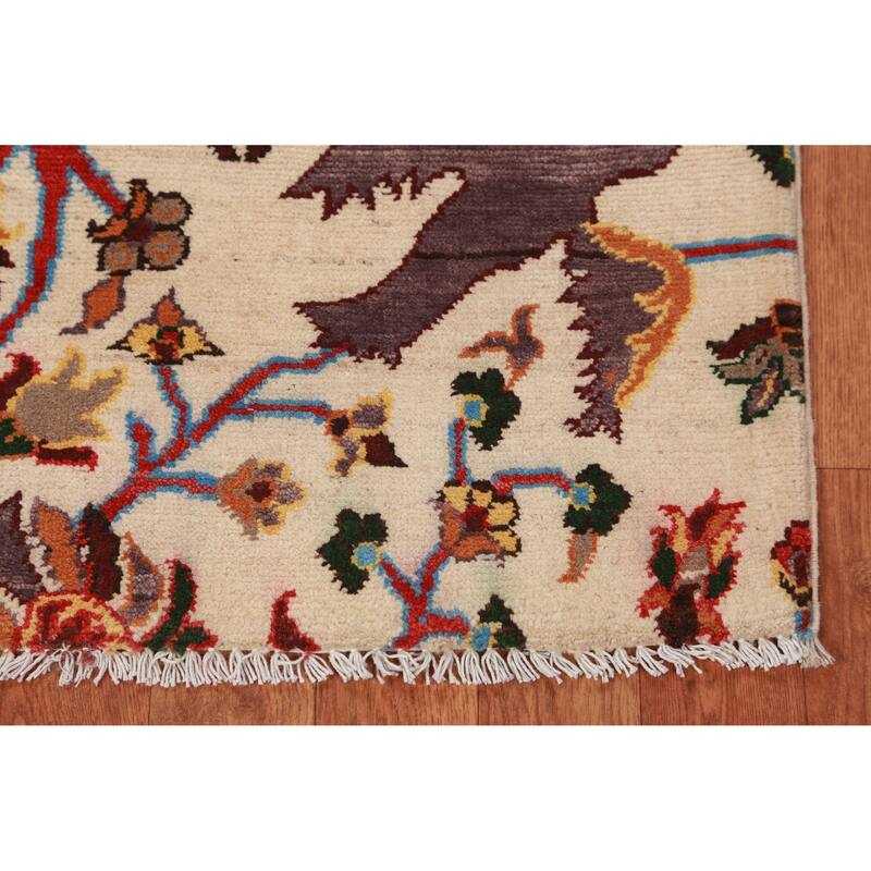 Animals Kazak Oriental Foyer Rug Hand-Knotted Wool Carpet - 2'0"x 3'0"