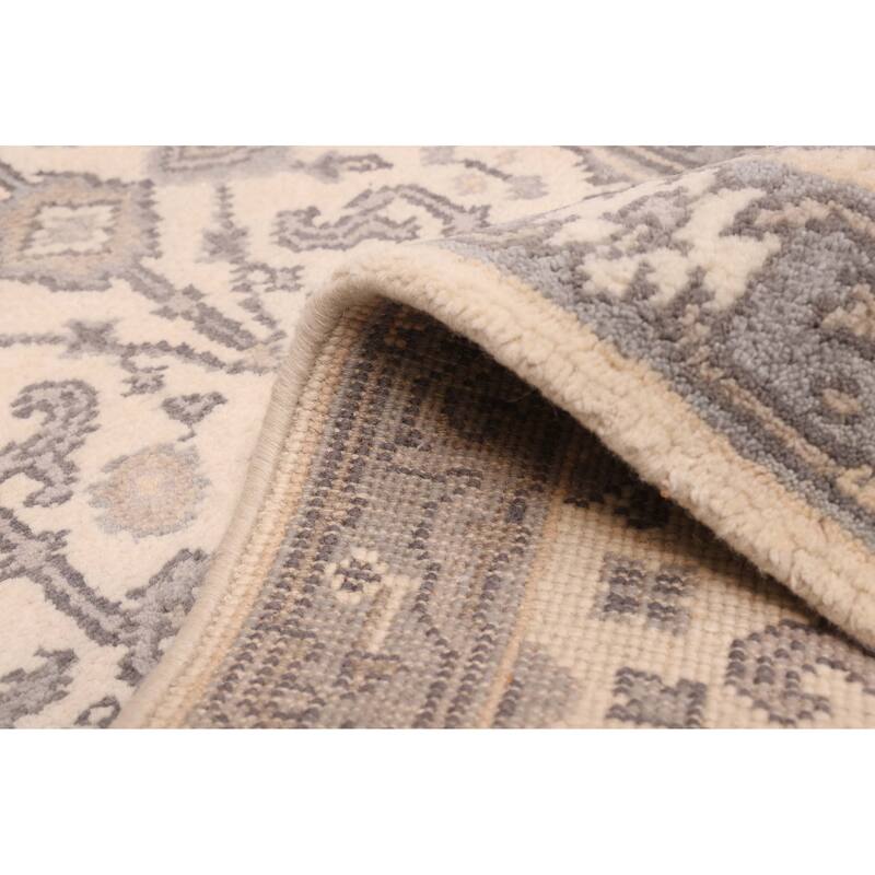 ECARPETGALLERY Hand-knotted Royal Oushak Ivory Wool Rug - 2'6 x 19'5