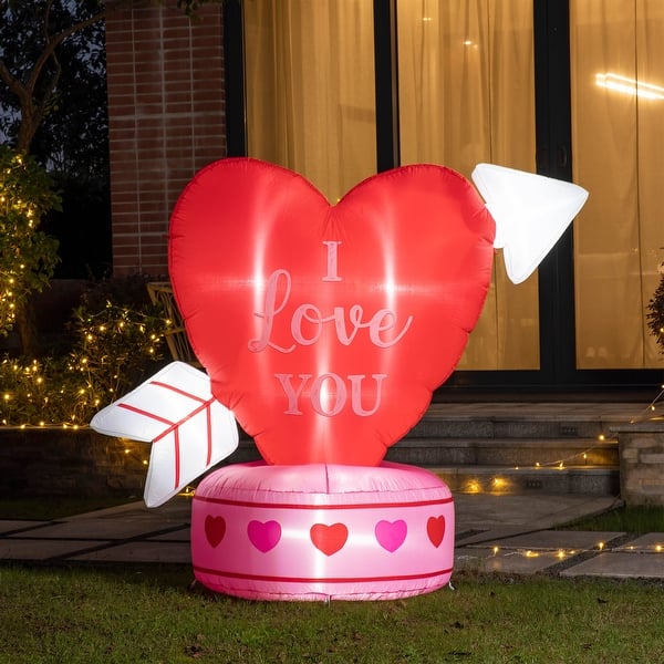 Glitzhome 5'H Lighted Valentine's Inflatable Heart Decor - 5ft - On Sale -  Bed Bath & Beyond - 34796222