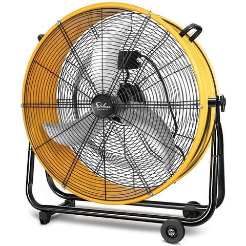 Yellow Multi-Purpose High Velocity Floor Fan or Wall Fan