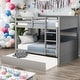preview thumbnail 14 of 48, Multi-functional Full Over Full Bunk Bed With Twin Size Trundle For Bedroom,Dorm,Adults,Kids Grey