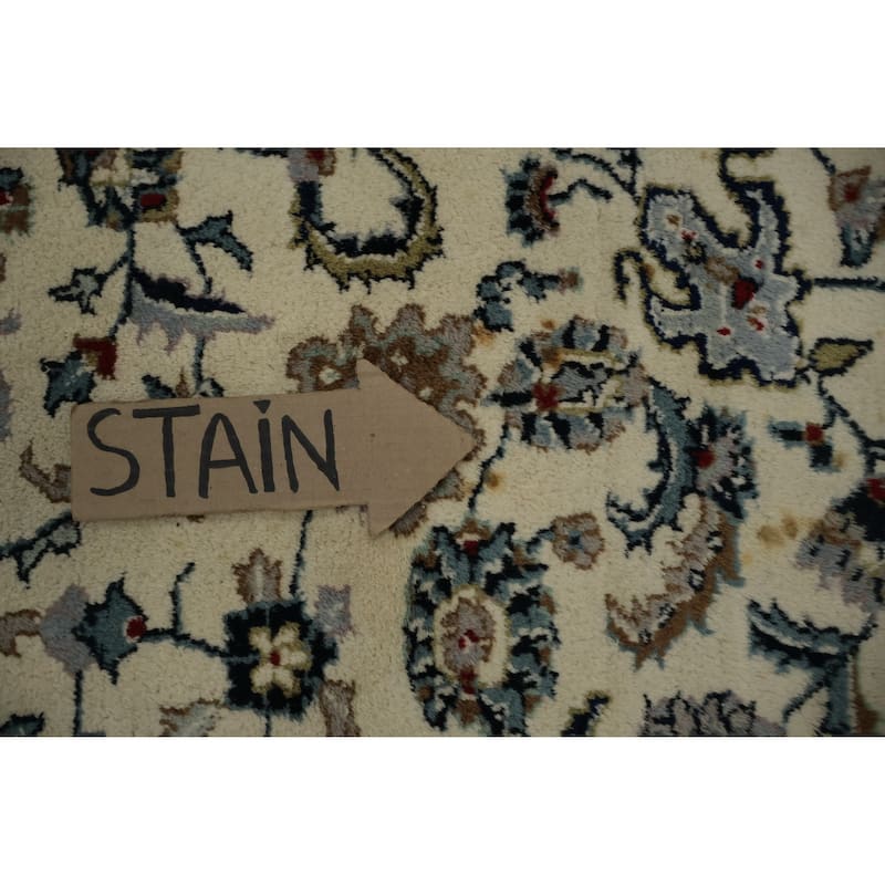 Hand Knotted Oriental 100% Wool Carpet Traditional Floral Beige & Ivories Kashan Area Rug - 11' 10'' X 9' 1''