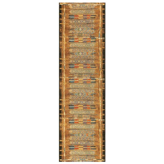 Liora Manne Marina Tribal Stripe Indoor/Outdoor Rug - 1'11" x 7'6" - Gold