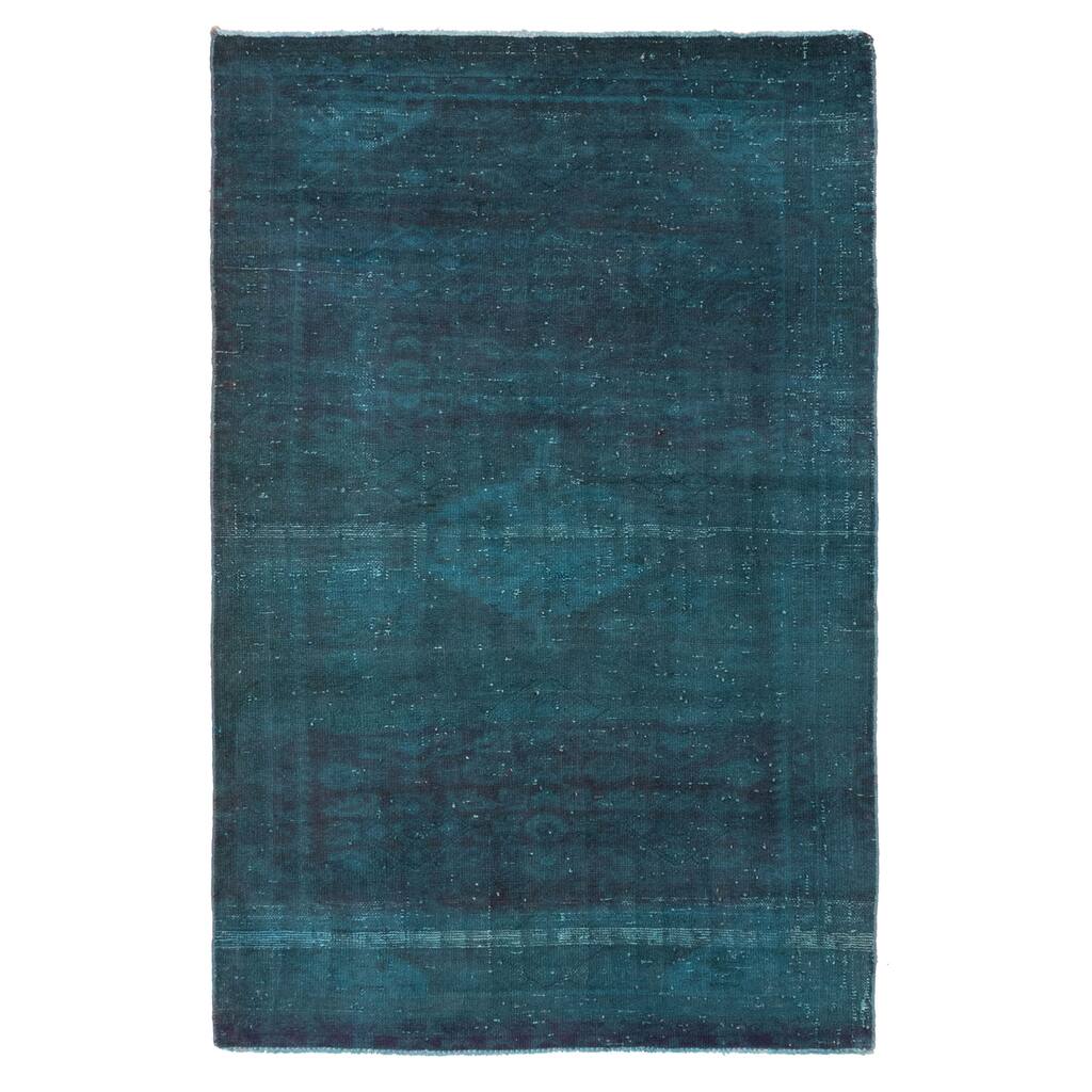 ECARPETGALLERY Hand-knotted Color Transition Green Wool Rug - 3'7 x 5'7