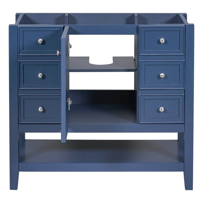 36" Bathroom Vanity without Sink, 1 Cabinet and 3 Drawers