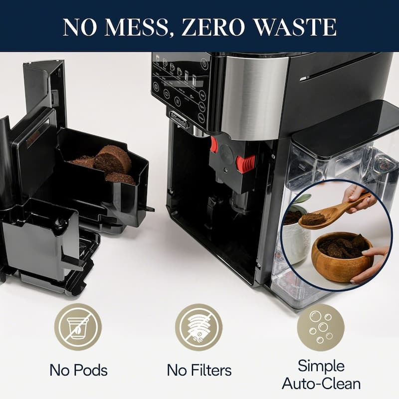 De'Longhi TrueBrew Automatic Single-Serve Drip Coffee Maker with Built-In Grinder and Bean Extract Technology