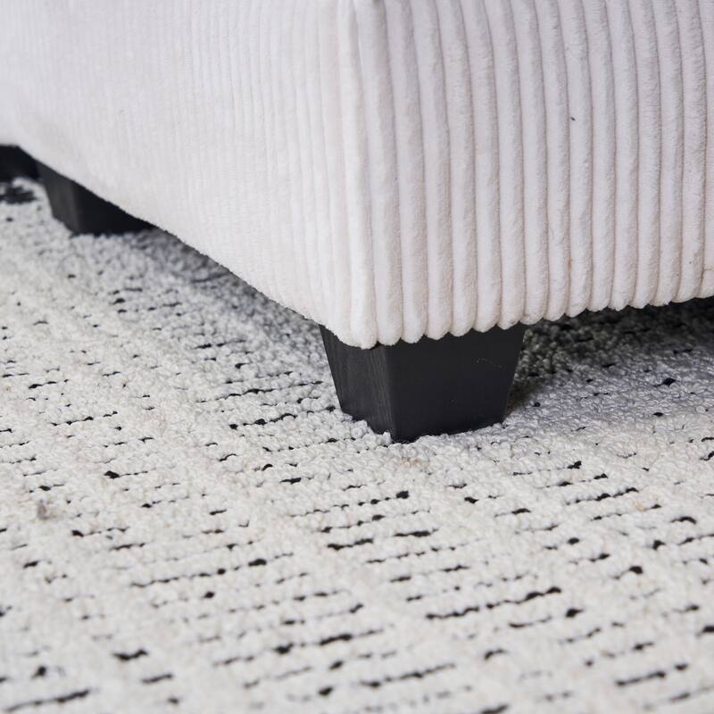 Corduroy Single Sofa With 2 Pillows