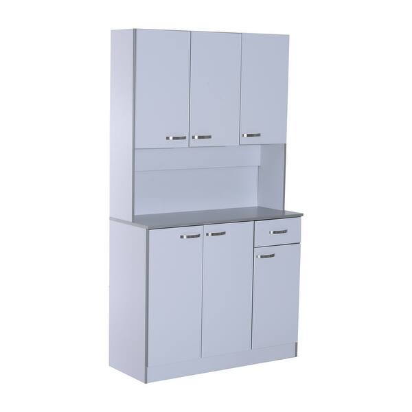 Shop Homcom 71 White Microwave Storage Cabinet On Sale Overstock 22378576