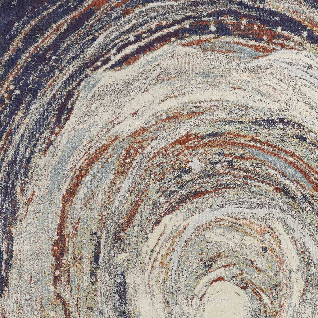 63" X 91" Ivory Polypropylene Rug - 3'6" Round