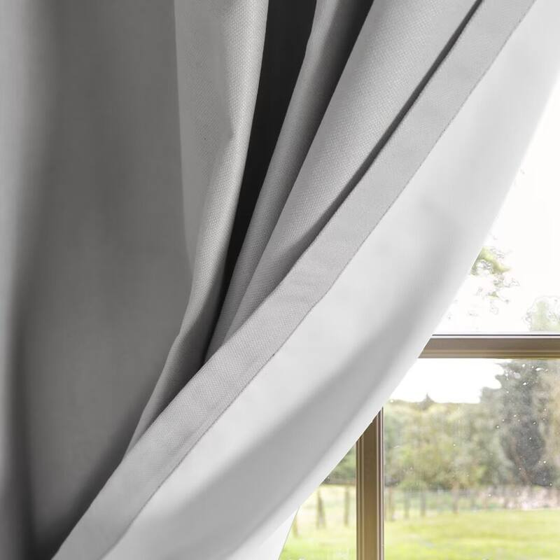Soft Cotton Feel Twill Polyester 100% Blackout Grommet Pair (2 panels)