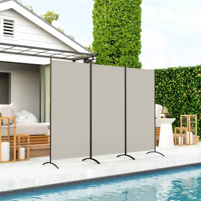 HOMCOM 3 Panel Room Divider Screen, 6 Ft Tall Folding Privacy Screen, Freestanding Partition Wall Divider