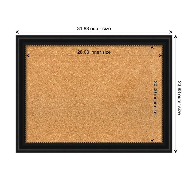 Manhattan Black Framed Cork Bulletin Memo Board
