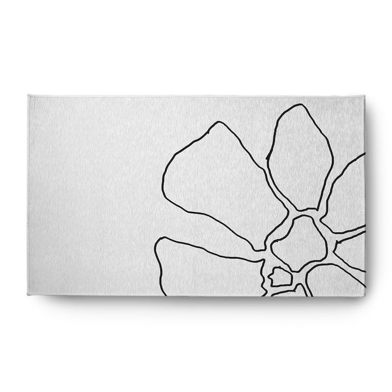 Petal Lines Spring Chenille Indoor/Outdoor Rug - Black/White - 3' x 5'