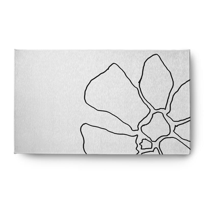 Petal Lines Spring Chenille Rug - Black/White - 3' x 5'