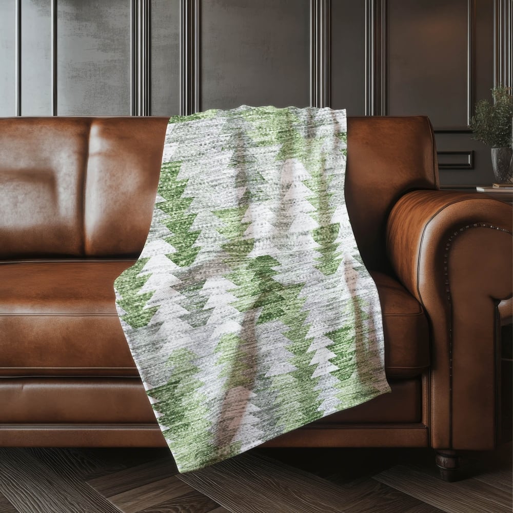 Premium Machine Washable Boho Modern Sherpa Throw Blanket