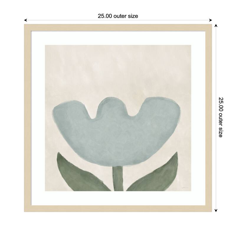 Kate and Laurel Blue Flower by Gabrielly Guedes Framed Wall Art Print