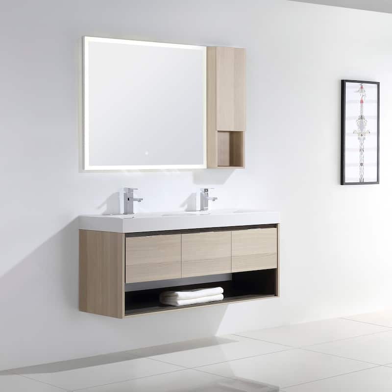 Laila 48" Double Bathroom Vanity Set - Tan