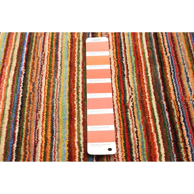 ECARPETGALLERY Hand Loomed Kashkuli Gabbeh Red Wool Rug - 4'0 x 5'11