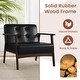 preview thumbnail 11 of 16, Costway Accent Chair with Armrest & Rubber Wood Frame Button Tufted - See Details