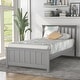 preview thumbnail 1 of 7, Twin Size Wood Platform Bed with Headboard and Footboard Grey