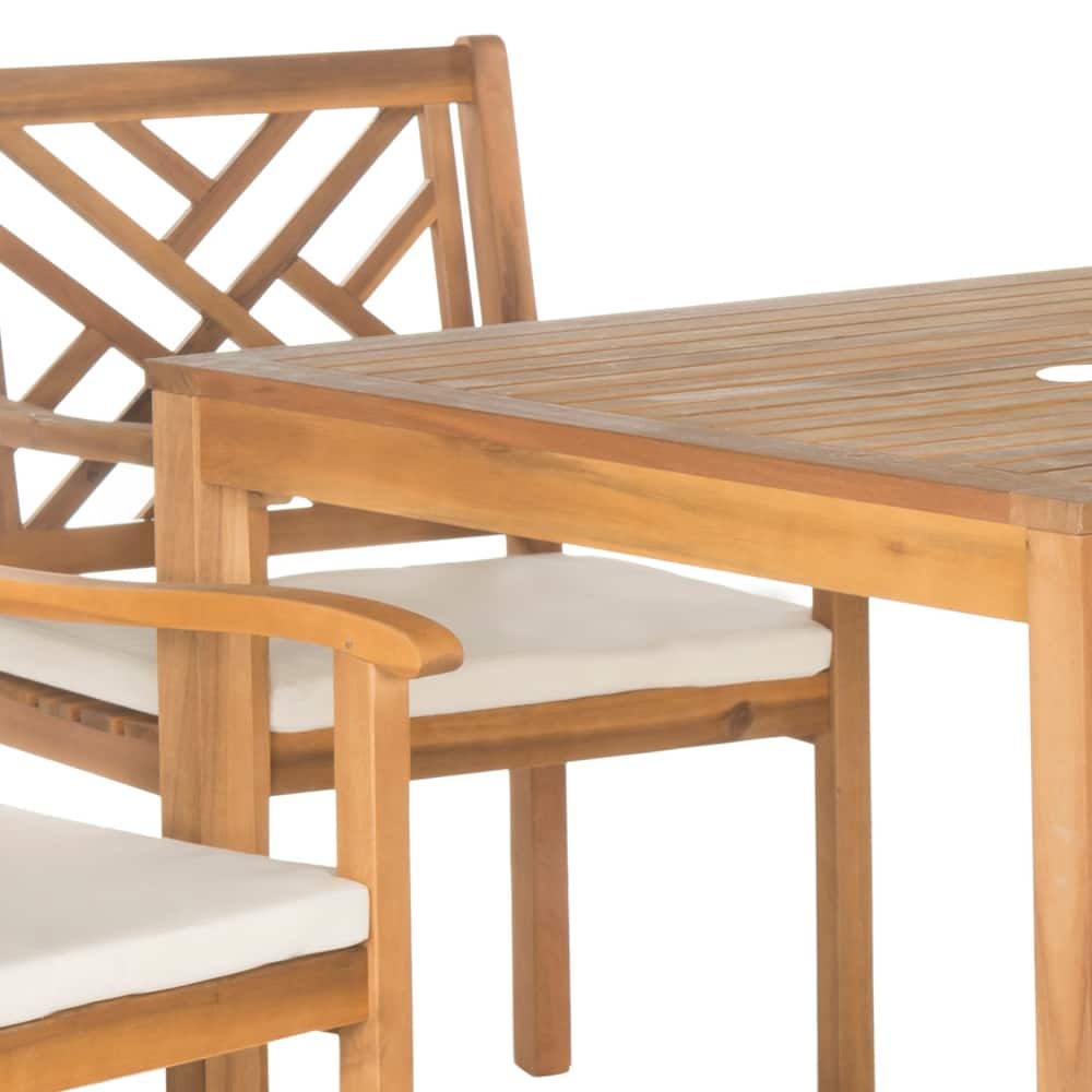 SAFAVIEH Outdoor Mali Acacia Wood 5-Piece Dining Set - 35Wx35Dx30H