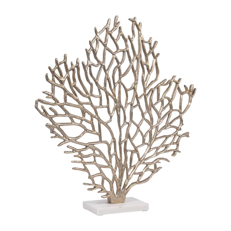 Sagebrook Home Coastal 21" Gold Coral Branch Sculpture - 19" x 4" x 21"