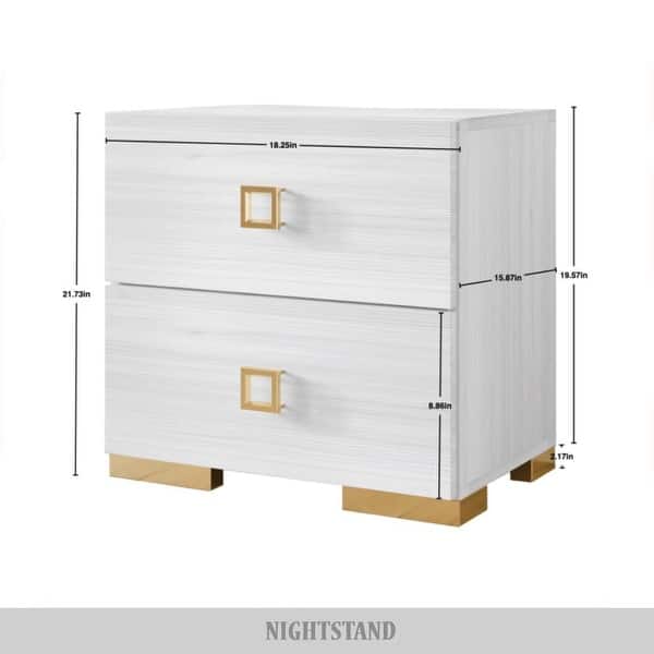 dimension image slide 2 of 4, CraftPorch 3 Piece Bedroom Nightstands Set Luxurious Velvet Tufted Platform Bed