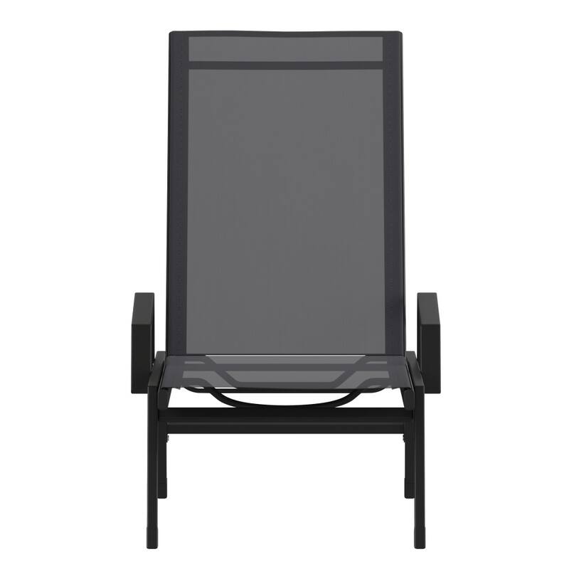 All-Weather Textilene Adjustable Chaise Lounge Chair with Arms