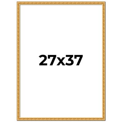 27x37 Frame Gold Real Wood Picture Frame Width 1 inches | Interior