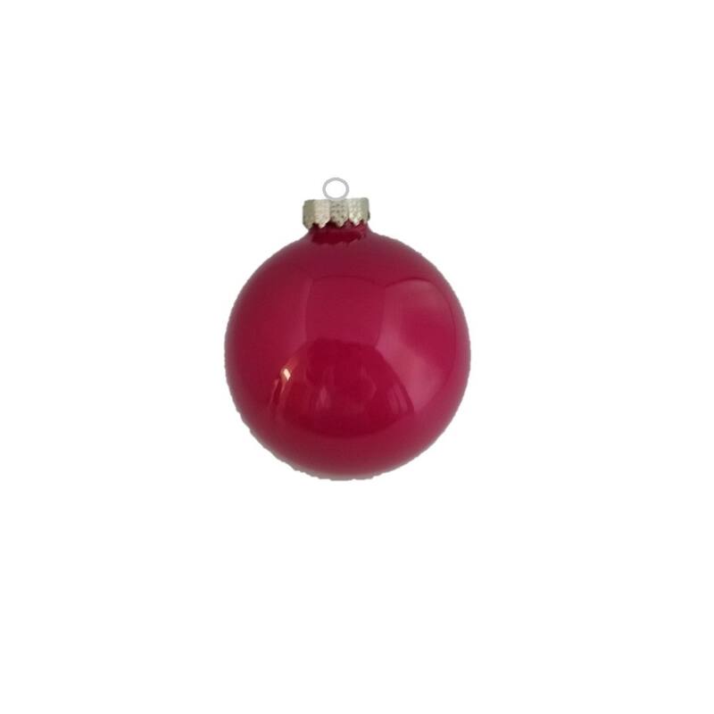 Matte Finish Glass Christmas Ball Ornaments 3.25" (80Mm) Pink 8Ct