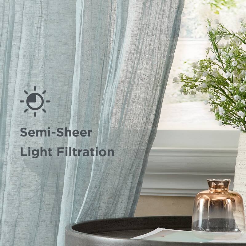 French Connection Charter Crushed Rod Pocket Window Curtain Pair
